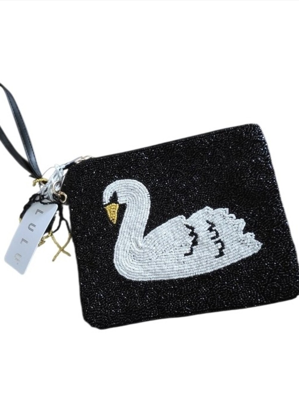 Beaded Swan Clutch Purse NWT Viral Bag Made In India